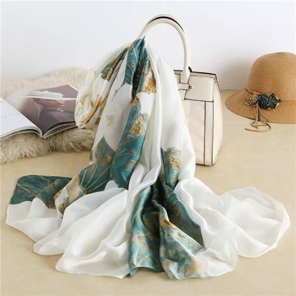 Womens silk feeling scarf long lightweight satin shawl wrap soft fashion gift - Picture 3 of 7